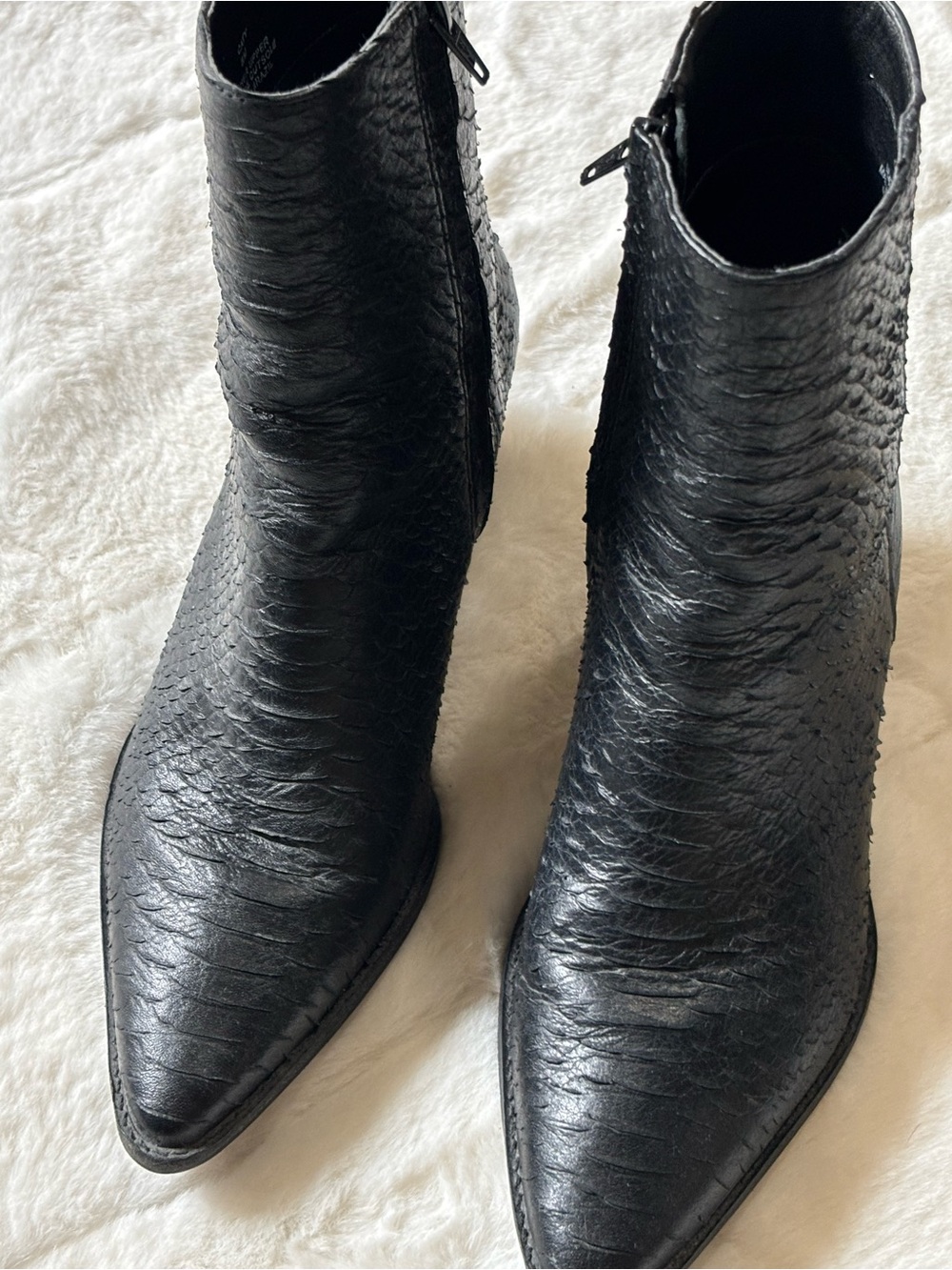 Matisse Caty Black Textured Pointed-Toe Ankle Boots - Picture 11 of 13